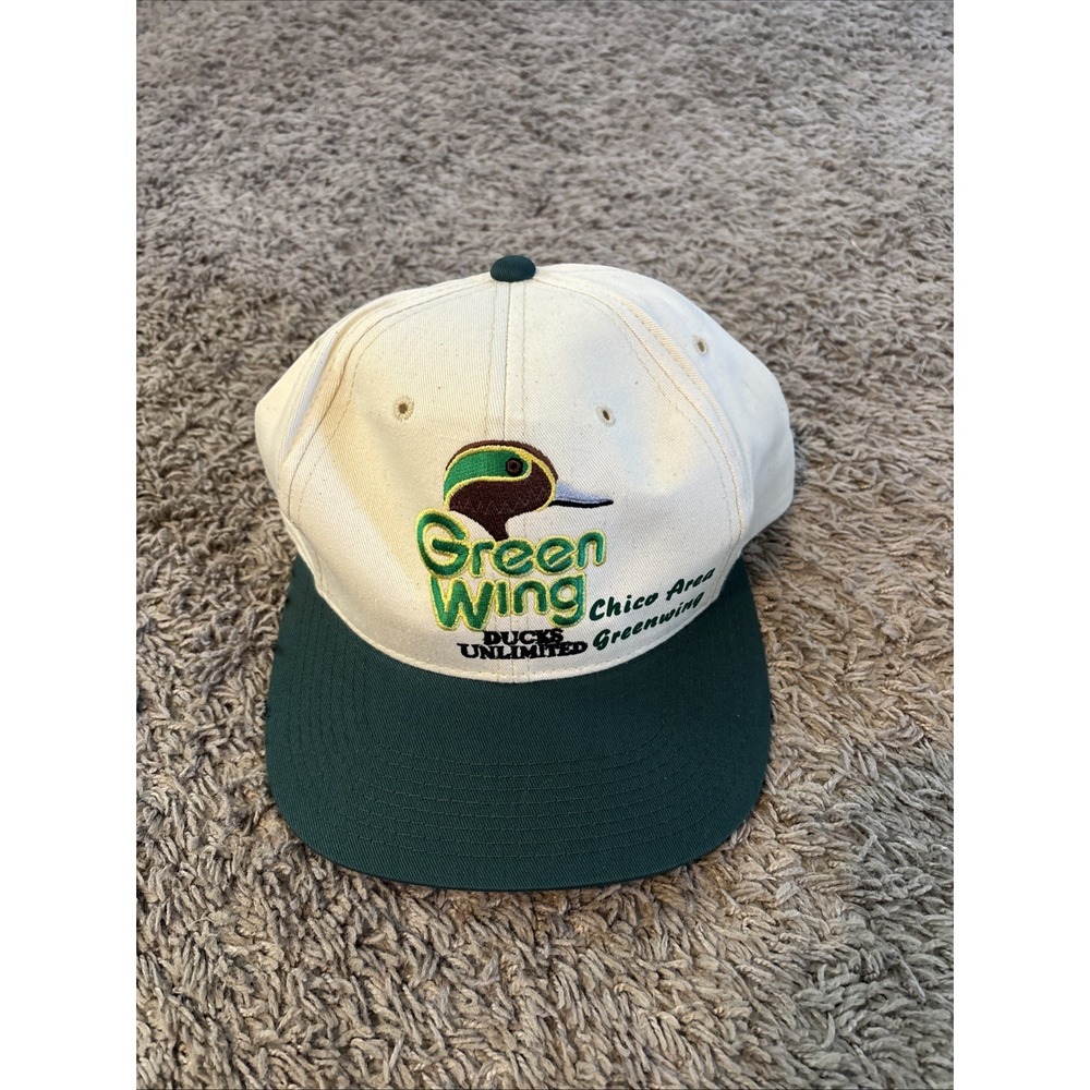 DUCKS UNLIMITED baseball cap Green Wing logo hat 1990s waterfowl conservation